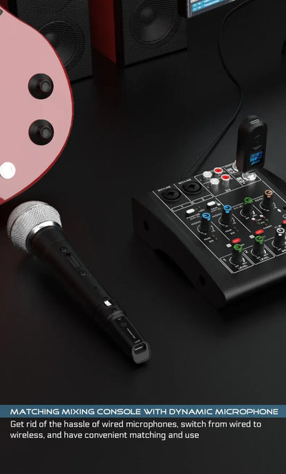 UHF Wireless Microphone Adapter – XLR Transmitter & Receiver for Dynamic Mics, Guitar, Audio Mixer & PA System