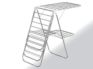 Foldable 2-Level Clothes Drying Rack – Large Free-Standing Laundry Rack with Height-Adjustable Wings