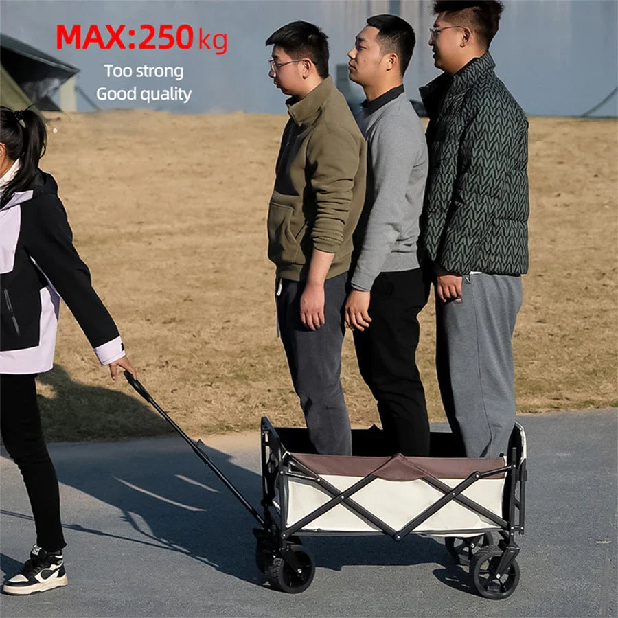 500lbs Heavy Duty Folding Tank Wheels Cart — Large Capacity Outdoor Wagon for Beach, Sand, Trolley & Camping