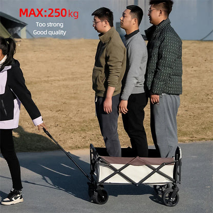 500lbs Heavy Duty Folding Tank Wheels Cart — Large Capacity Outdoor Wagon for Beach, Sand, Trolley & Camping