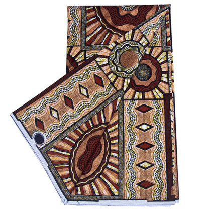 100% Cotton African Ankara Wax Fabric - 6 Yards Party Dress Sewing & Craft Print