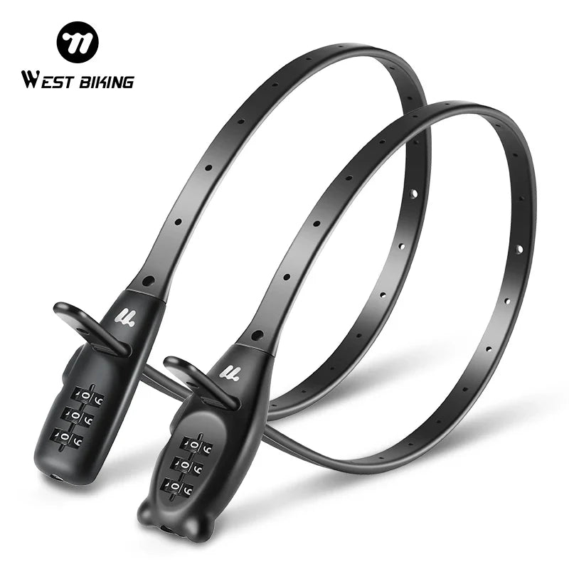 WEST BIKING Portable Bicycle Cable Lock – Zinc Alloy Adjustable Anti-Theft Password Lock for Bike, Motorcycle & Helmet Security