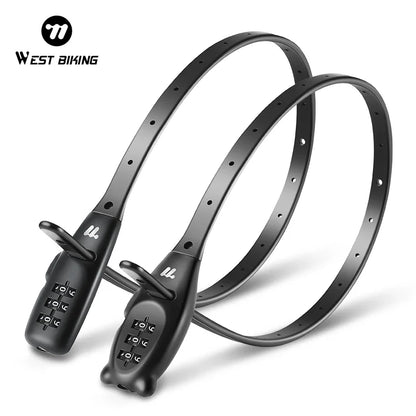 WEST BIKING Portable Bicycle Cable Lock – Zinc Alloy Adjustable Anti-Theft Password Lock for Bike, Motorcycle & Helmet Security