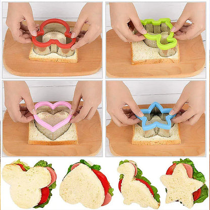 Children's Sandwich and Cookie Cutters Set - Fun Shapes Food Mold for Bread, Fruit, Vegetables - Kid-Friendly Baking Tools