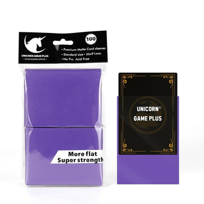 100PCS Matte Trading Card Sleeves – 66x91mm Standard Size Protectors for TCG, Tarot & Board Games, Durable Card Shield Covers