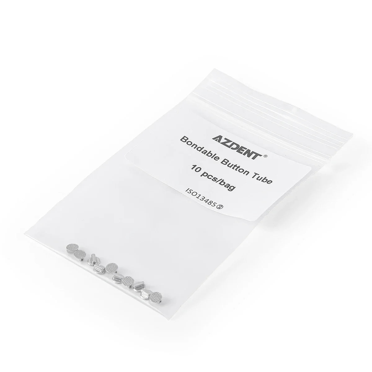 AZDENT 10PCS Orthodontic Lingual Buttons - Bondable Round Mesh Base Single Tube Dental Treatment Accessories