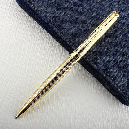Luxury 0.7mm Metal Rollerball Pen – Blue Ink Gold Steel Signature Pen for Office & School Writing