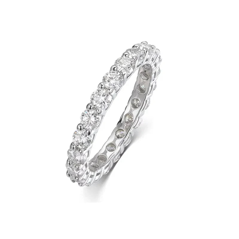 Smyoue Rose Gold Moissanite Ring for Women 3/3.5/5mm — 925 Sterling Silver Sparkling Wedding Band with GRA Certificate