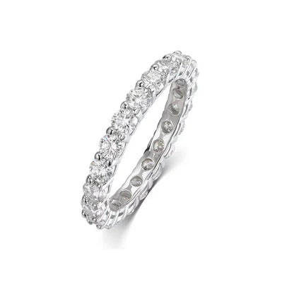 Smyoue Rose Gold Moissanite Ring for Women 3/3.5/5mm — 925 Sterling Silver Sparkling Wedding Band with GRA Certificate