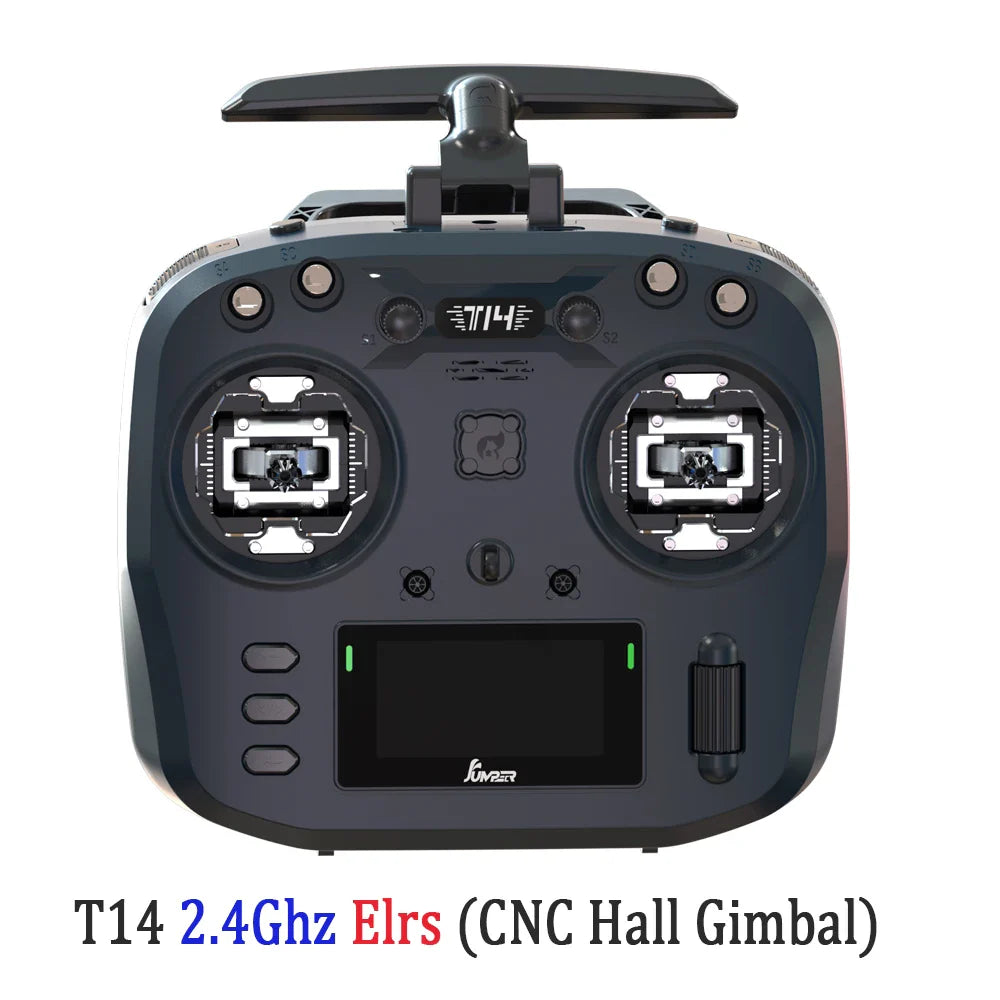 Jumper T14 ELRS Remote Control – 2.4GHz/915MHz, 1W, CNC Hall Sensor Gimbals, OLED Display for FPV Drone