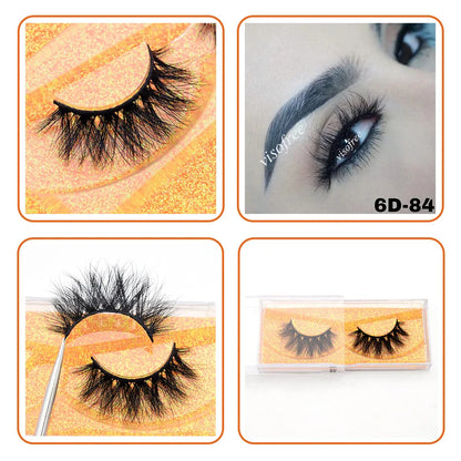 3D Real Mink False Eyelashes – Thick Handmade Strip Lashes with Glitter Packing for Makeup Beauty D101