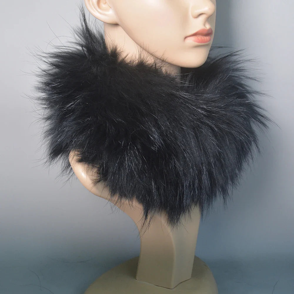 2025 Real Fox Fur Scarf and Headband – Luxury Winter Neck Warmer for Women, 100% Natural Fur, Elastic Ring Muffler