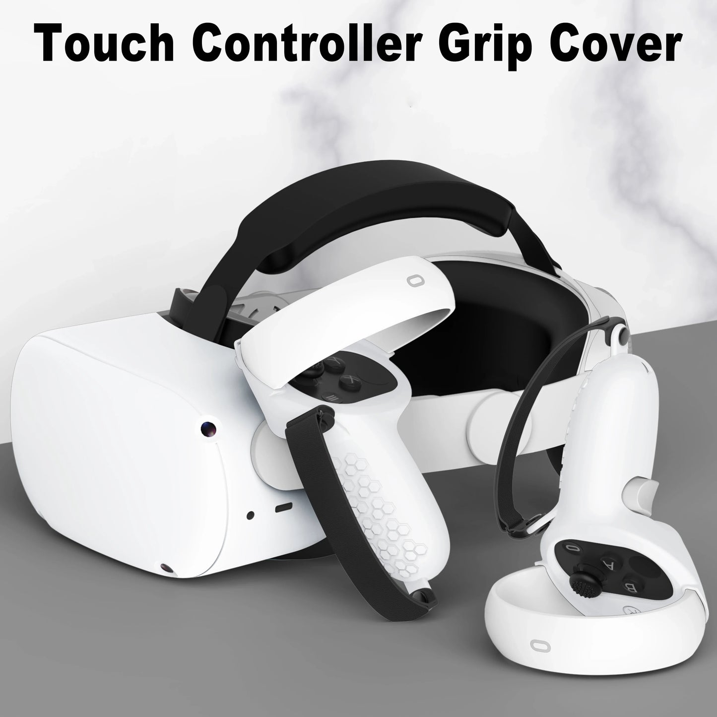 HUNDAI Oculus Quest 2 Silicone Controller Cover — Protective VR Touch Grip with Knuckle Strap