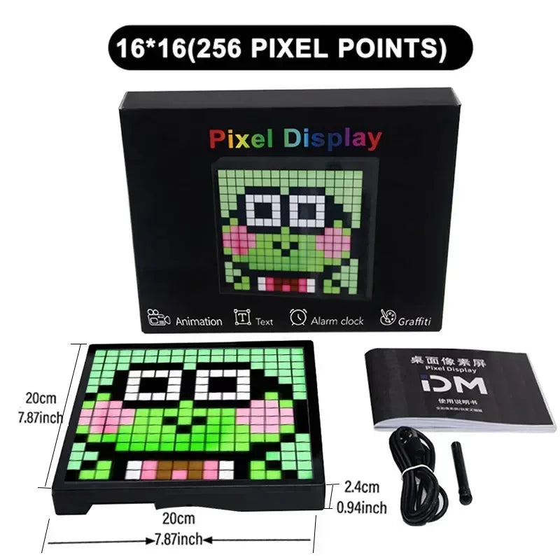 Smart RGB LED Pixel Matrix Display – Bluetooth App Controlled DIY Graffiti Animation Frame for Gaming Room & Modern Wall Decor
