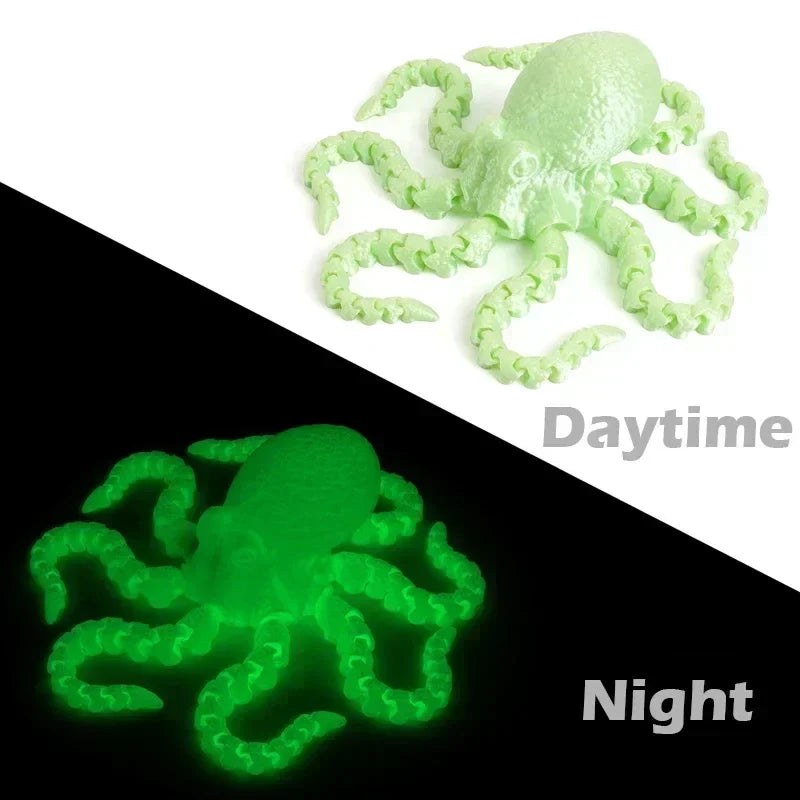 3D Printed Flexible Octopus Fidget Toy - Movable Joint Ocean Animal Desk Ornament and Kids Gift Decor