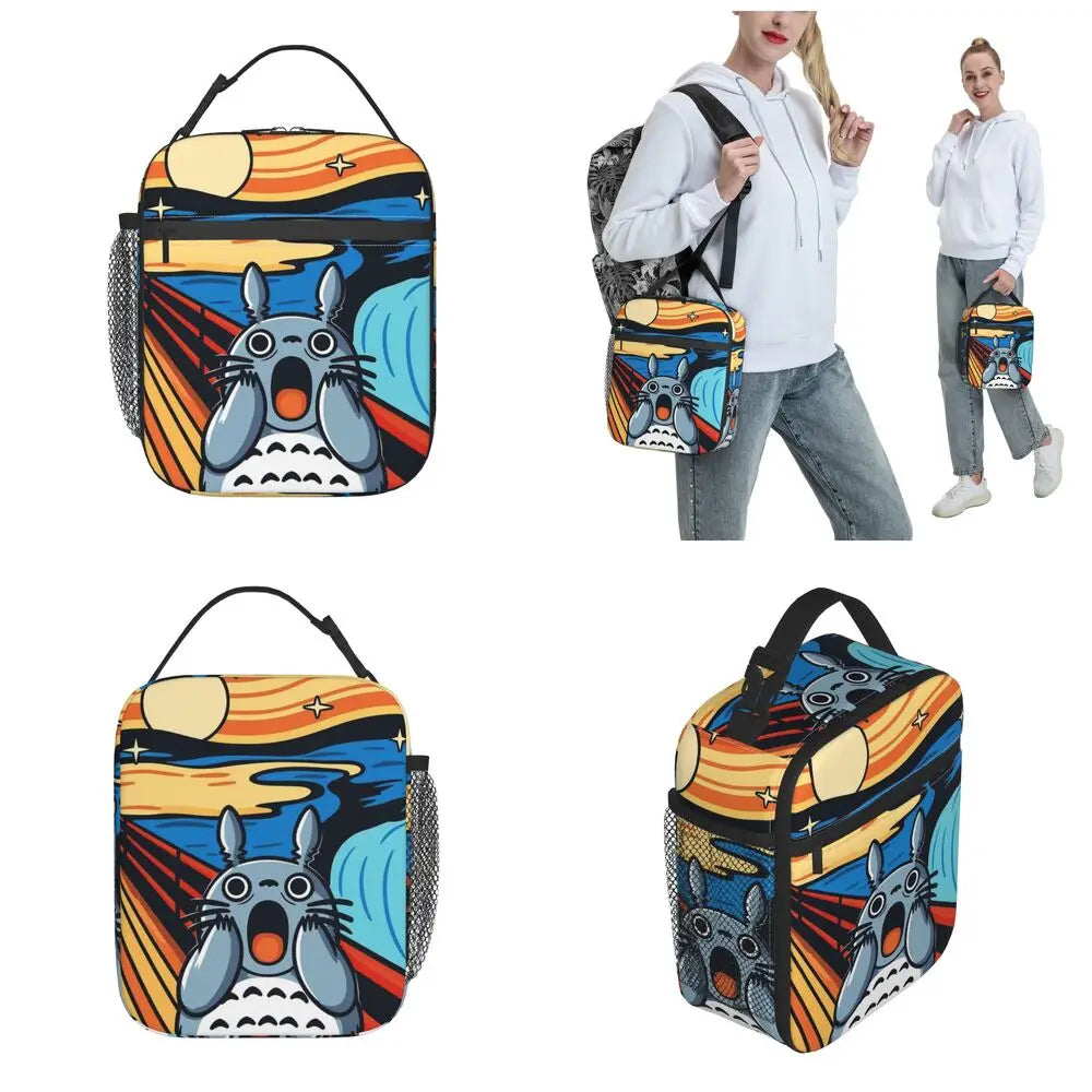 Totoro Miyazaki Anime Insulated Lunch Tote Bag – Portable Thermal Cooler for School & Office