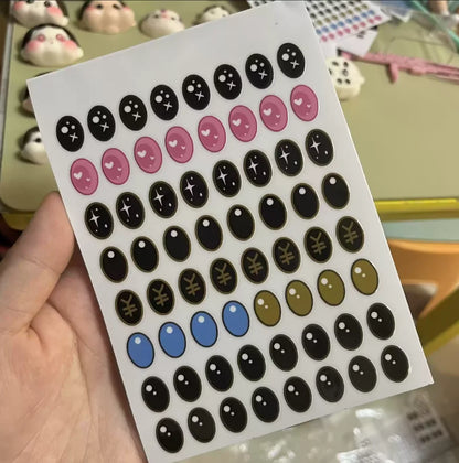 17cm Labubu V1/V2 Custom Eye Stickers Eyelash Vinyl Doll Makeup DIY Tools Accessories