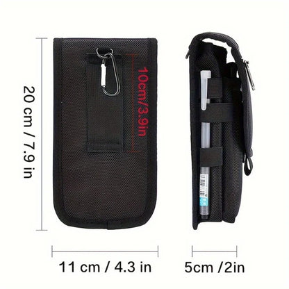 6.3-Inch Multi-Functional Mobile Phone Bag – Oxford Fabric Belt Pouch for Men’s Outdoor Use, Compatible with iPhone 15 & 16