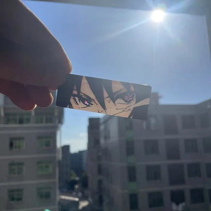 Naruto Acrylic Keychain — Double-Sided Uchiha Itachi Shining Eyes Pendant, Rectangular Backpack Charm, Christmas Gift