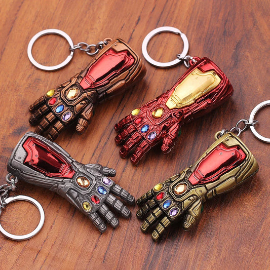 Marvel Iron Man Infinity Gauntlet Keychain – Avengers Infinity Stones Pendant for Fans Gift