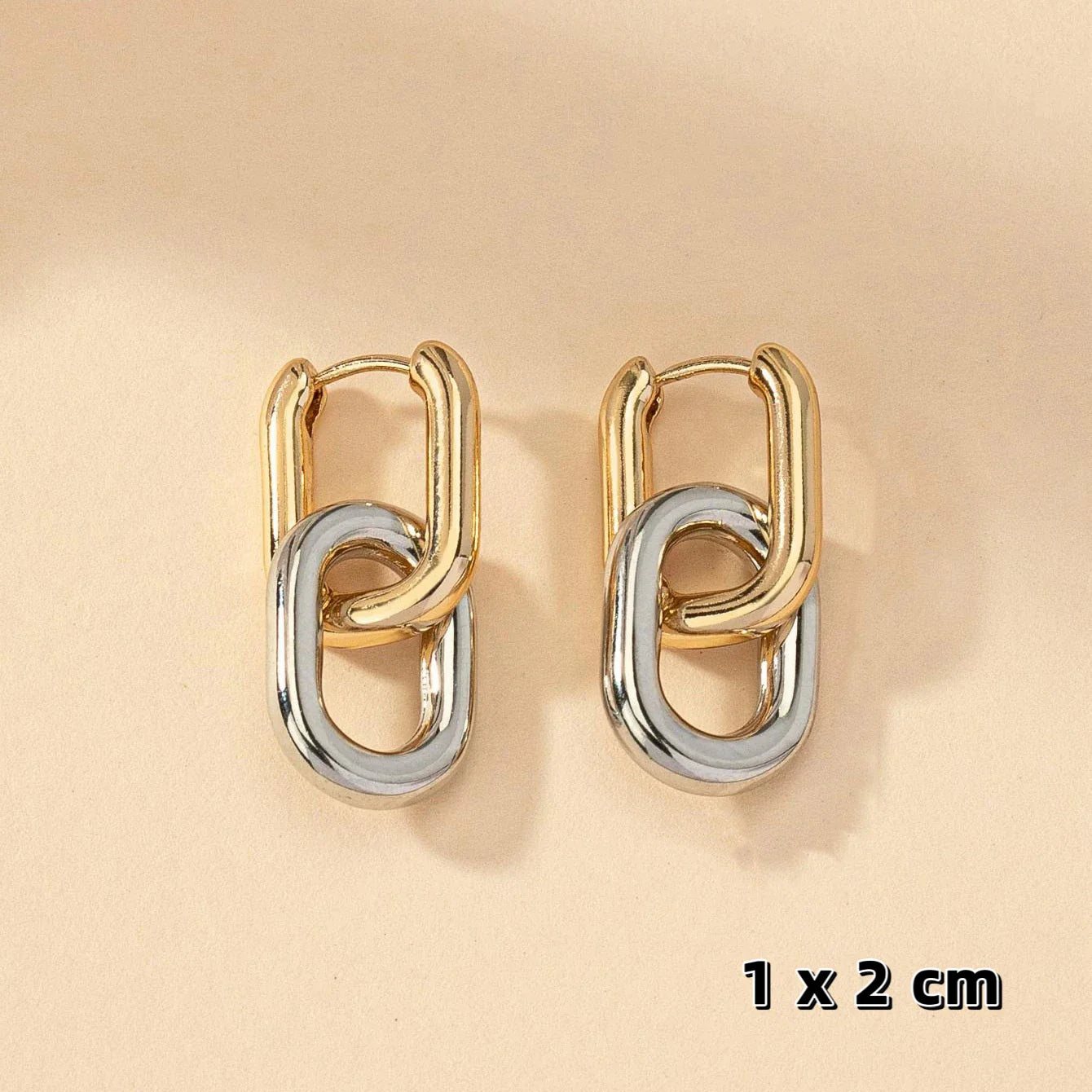 Stainless Steel Gold Geometric Square Hoop Earrings – Punk Hip-Hop Huggie Jewelry for Women Party Fashion