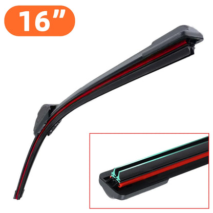 Universal J/U-Shaped Double Rubber Strip Wiper Blade - Front Windshield Glass Cleaner for Enhanced Wiping