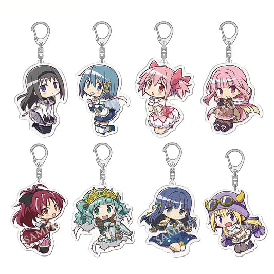 Puella Magi Madoka Magica Anime Keychain – Kaname, Akemi, Homura, Miki, Sayaka, Tomoe, Mami & Kyoko Fan Gift Keyring
