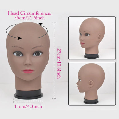 Mannequin Head Wig Stand — Adjustable Tripod Holder for Wig Making, Display, and Cosmetology Training