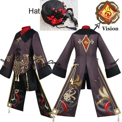 Hu Tao Cosplay Costume for Women — Anime Halloween Outfit, Adult Hu Tao Dress & Accessories