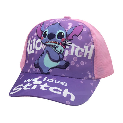 Kids Anime Stitch Mesh Baseball Cap – Kawaii Lilo & Stitch Angel Sun Hat for Outdoor Travel & Gifts