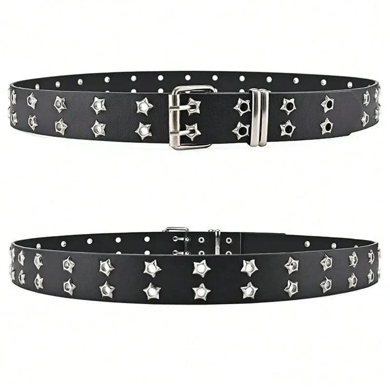 Women's Punk Hollow-Out Belt - Star Decor Fashion Waistband for Fall, Autumn & Halloween