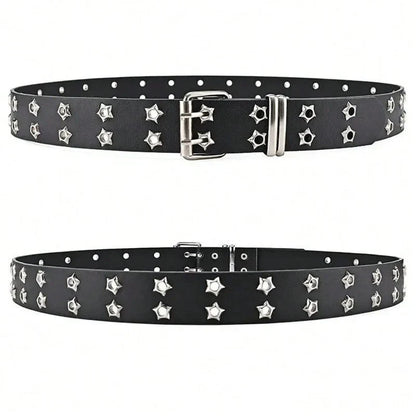 Women's Punk Hollow-Out Belt - Star Decor Fashion Waistband for Fall, Autumn & Halloween