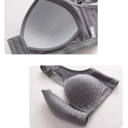 Front Button Sexy Brassiere - Anti-Sagging Gathered Design, No Steel Ring, Large Size Thin Section Underwear Bra for Ladies