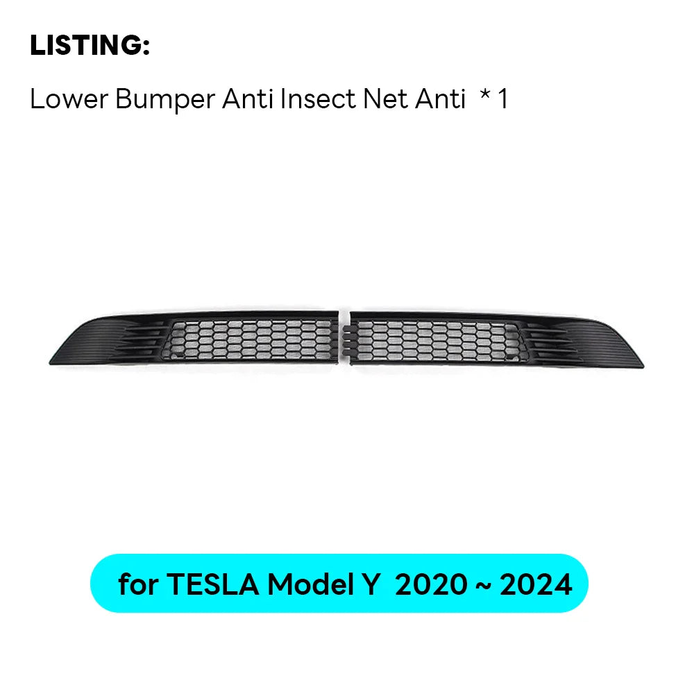Front Grill Guard Mesh Inserts for Tesla Model Y 2021-2024 – Air Inlet Vent Cover & Bumper Filter Accessories