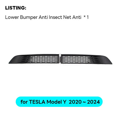 Front Grill Guard Mesh Inserts for Tesla Model Y 2021-2024 – Air Inlet Vent Cover & Bumper Filter Accessories