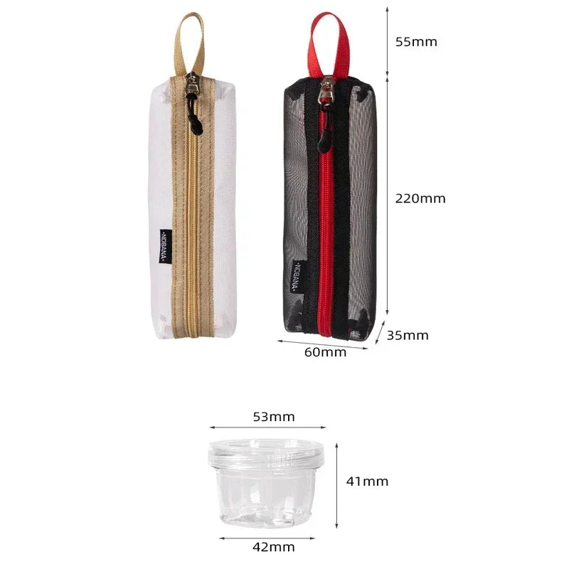 Portable Travel Camping Spice Kit | Bag with 5 Clear Seasoning Bottles & Condiment Container Set