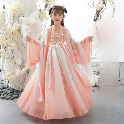 Girls Hanfu Fairy Dress - Ethnic Style Cosplay Costume for Dance, Stage & Parties
