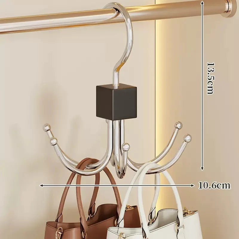 360° Rotating Metal Belt Hanger — Durable Organizer for Belts, Scarves, Bras & Ties, Home & Dorm Storage