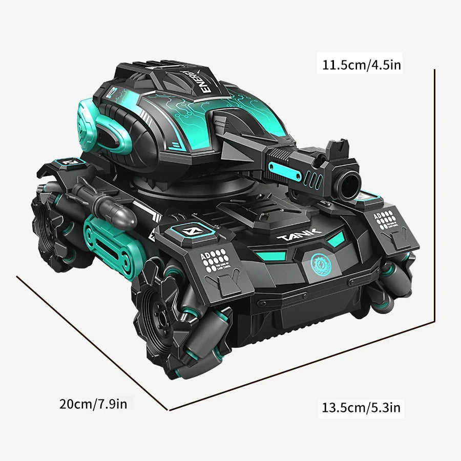 RC 2.4G Spray Car – Four-Wheel Stunt Water Polo Tank Toy for Boys, Remote Control Vehicle (Watch Sold Separately)