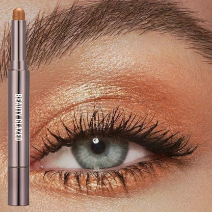 BEAUTY GLAZED 10-Color Eyeshadow Stick – Long-Lasting Waterproof Matte & Shimmer Eye Pen with Double-Head Brush