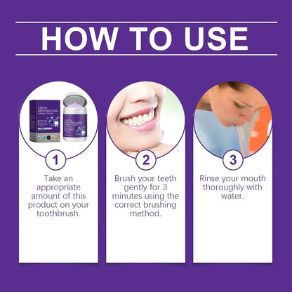 Teeth Restoration Mineral Powder — Enamel Strengthening & Whitening Dental Care Supplement