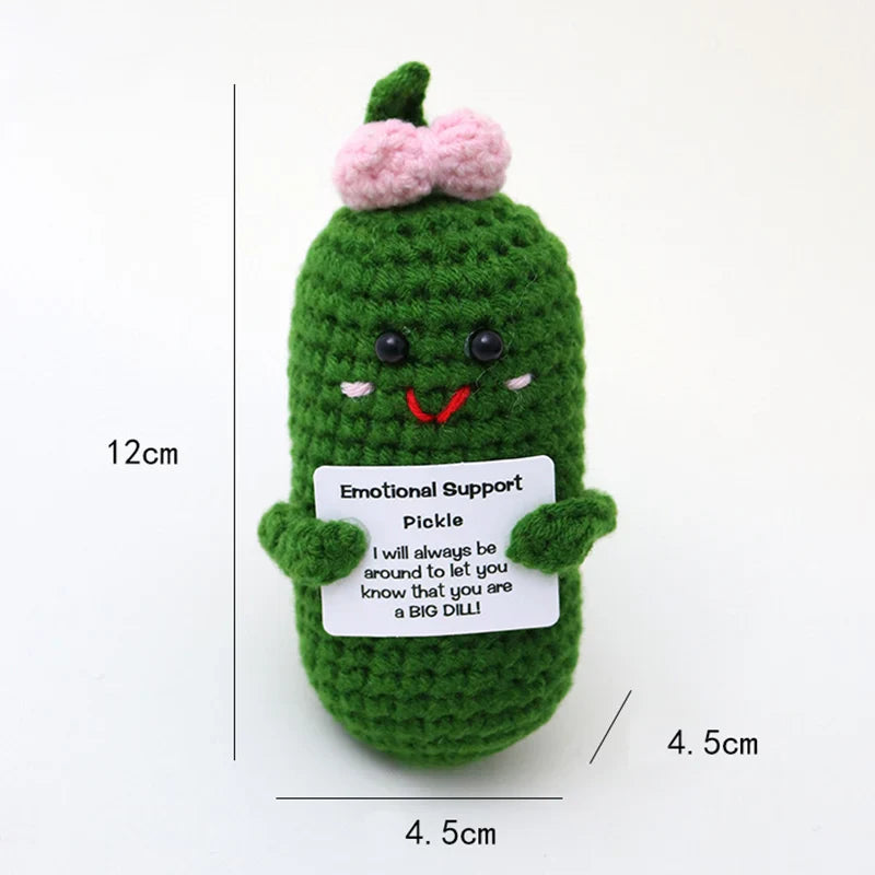 Positive Energy Crochet Doll — Handmade Knitted Plush Potato, Plant, Avocado, Bee & Animal Pocket Hug Emotional Support Gift