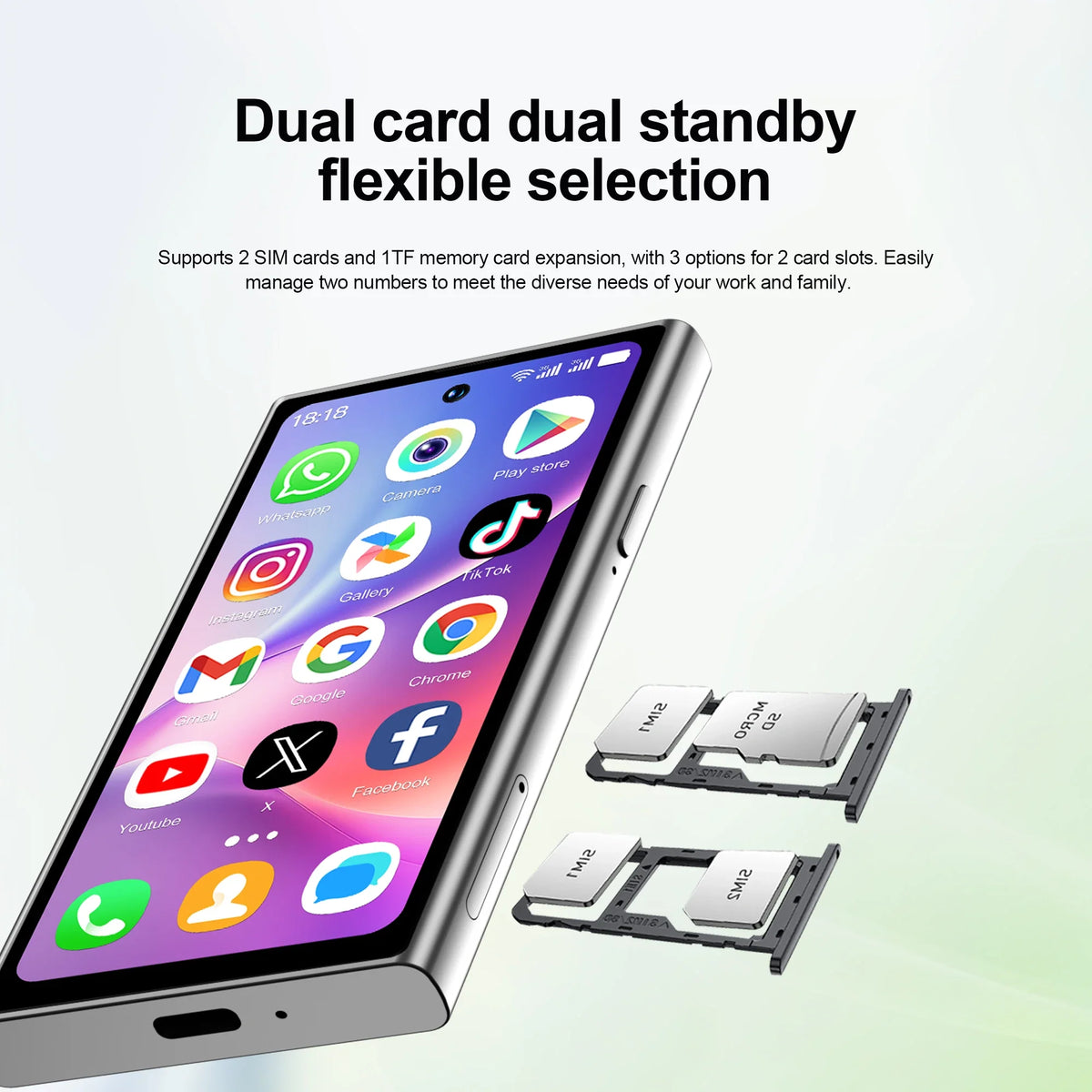 SERVO S27 Mini Android Smartphone - 4.0" Display, 2GB+16GB, 3G Dual SIM, WiFi, GPS & Face ID