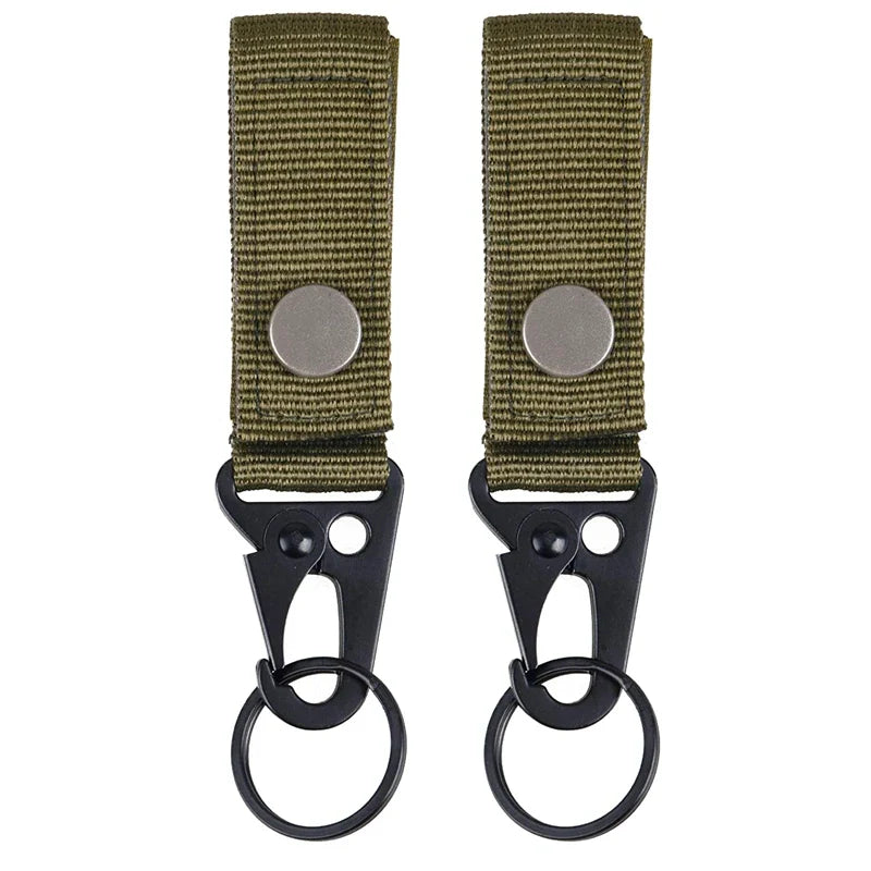 Tactical Molle Keychain with Metal Hook – Nylon Backpack Key Holder