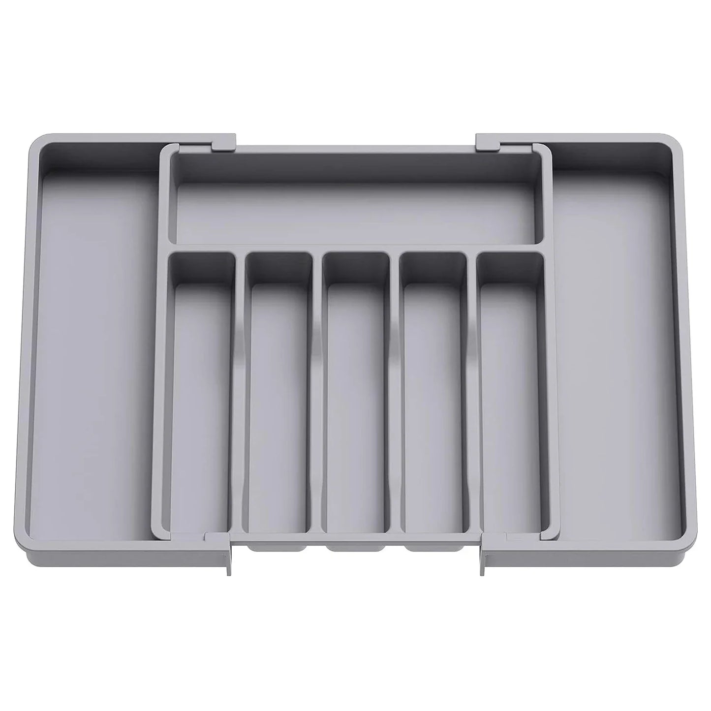 Adjustable Flatware Organizer Tray with Dividers – Plastic Utensil Holder for Spoons, Forks & Knives