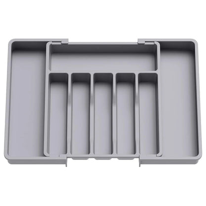 Adjustable Flatware Organizer Tray with Dividers – Plastic Utensil Holder for Spoons, Forks & Knives