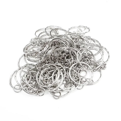 50/100pcs Stainless Steel Keyring Set – Split Rings, Lobster Clasps & Chains for DIY Keychains & Keyfobs