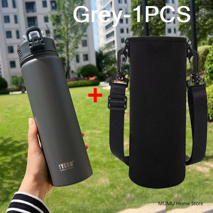TYESO Stainless Steel Thermos Bottle with Straw - 600ML/750ML Insulated Thermal Sports Water Bottle for Hot & Cold Drinks