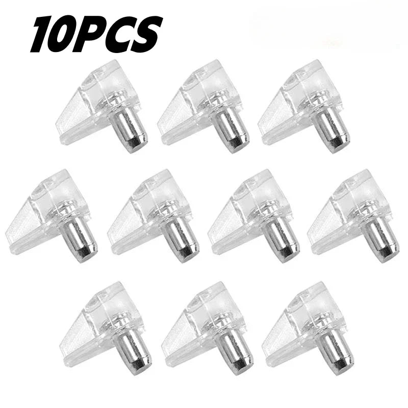 10/500PCS Transparent Shelf Studs – Plastic Laminate & Glass Plate Support Pegs for Cabinet, Wardrobe, Furniture Hardware