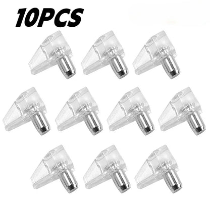 10/500PCS Transparent Shelf Studs – Plastic Laminate & Glass Plate Support Pegs for Cabinet, Wardrobe, Furniture Hardware